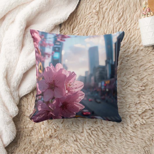 Modern Cherry Blossom クッション (ブランケット)