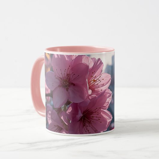 Modern Cherry Blossoms Mug マグカップ (正面左)