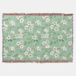 Modern Cherry Blossoms Winter スローブランケット