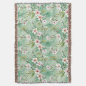 Modern Cherry Blossoms Winter スローブランケット (正面縦)