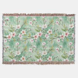 Modern Cherry Blossoms Winter スローブランケット