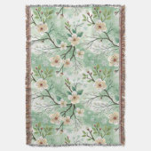 Modern Cherry Blossoms Winter スローブランケット (正面縦)