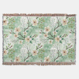 Modern Cherry Blossoms Winter スローブランケット