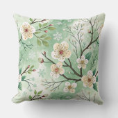 Modern  Cherry Blossoms Winter pattern クッション (正面)