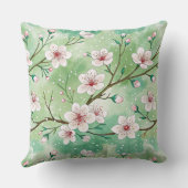Modern  Cherry Blossoms Winter pattern クッション (裏面)
