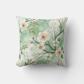 Modern  Cherry Blossoms Winter pattern クッション (正面)