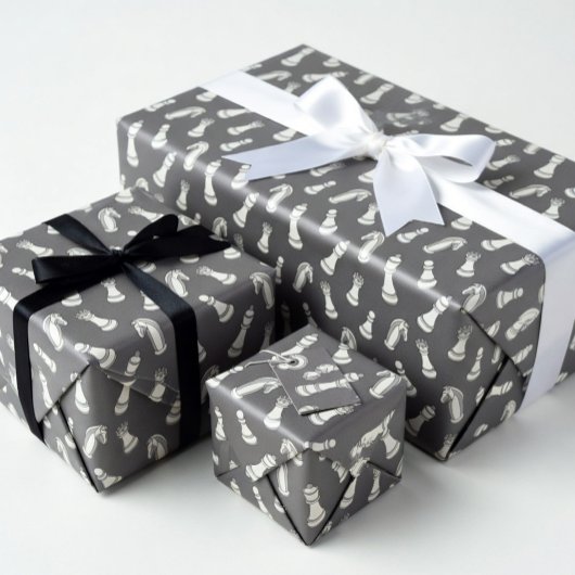 Modern Chess Pieces Pattern Wrapping Paper ラッピングペーパー