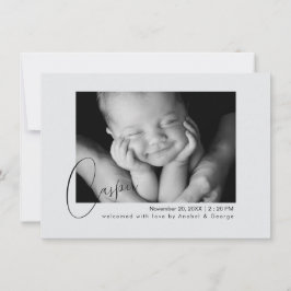 Modern Chic Baby Photo Birth Announcement  案内状