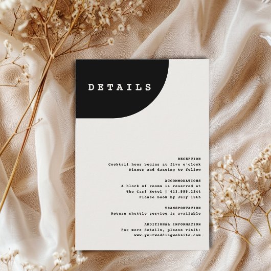 Modern Chic Black and Ivory Details エンクロージャーカード