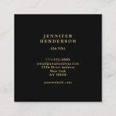 Modern chic black cardinal red gold professional スクエア名刺 (裏面)