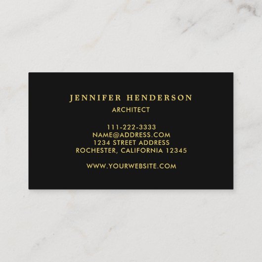 Modern chic black gold Cardinal red professional 名刺 (裏面)