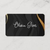 Modern Chic Black Gold Retro Waves  名刺 (正面)