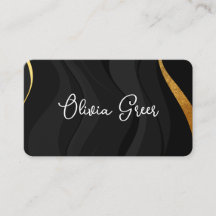 Modern Chic Black Gold Retro Waves 