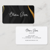 Modern Chic Black Gold Retro Waves  名刺 (正面/裏面)