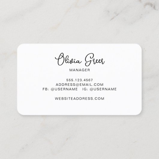 Modern Chic Black Gold Retro Waves  名刺 (裏面)