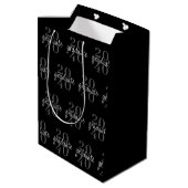 Modern Chic Black Graduation Year Custom ミディアムペーパーバッグ (裏面アングル)