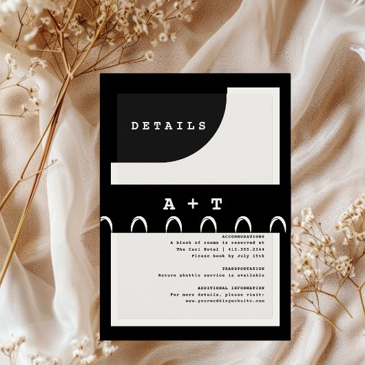 Modern Chic Black Ivory  招待状ベリーバンド