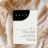 Modern Chic Black Ivory Meal Choice RSVP Card