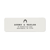 Modern Chic Black Ivory Return Address Label ラベル (正面)