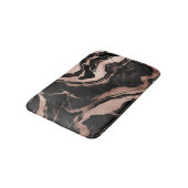 Modern Chic Black Rose Gold Marble バスマット (アングル)