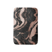 Modern Chic Black Rose Gold Marble バスマット (正面縦)