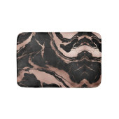 Modern Chic Black Rose Gold Marble バスマット (正面)