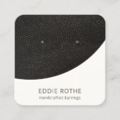 Modern Chic Black White Stud Earring Display スクエア名刺 (正面)