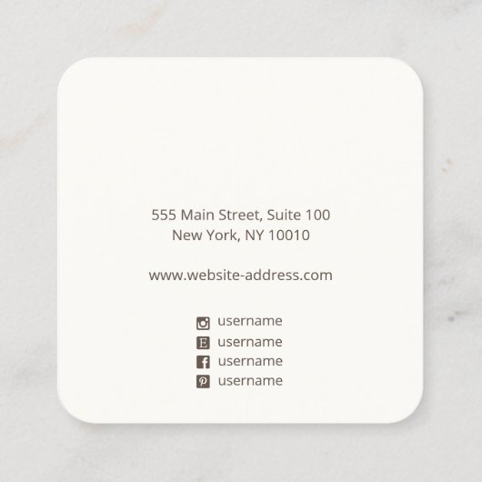 Modern Chic Black White Stud Earring Display スクエア名刺 (裏面)