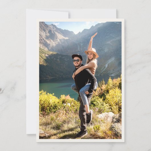 Modern Chic Boho Frame Wild Flowers Photo Wedding 招待状 (裏面)