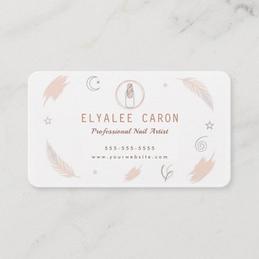 Modern Chic Boho Manicurist Artist Nail Tech 名刺 (正面)