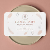 Modern Chic Boho Manicurist Artist Nail Tech 名刺