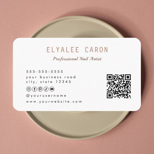 Modern Chic Boho Manicurist Artist Nail Tech 名刺