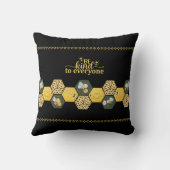 Modern Chic Bumble Bee Sunflower Accent クッション (裏面)