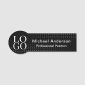 Modern Chic Business Logo Black 名札 (正面)