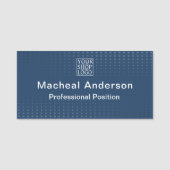 Modern Chic Business Logo Blue 名札 (正面)