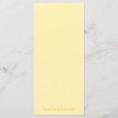 Modern Chic Butter Yellow Floral Wedding Menu メニュー (裏面)