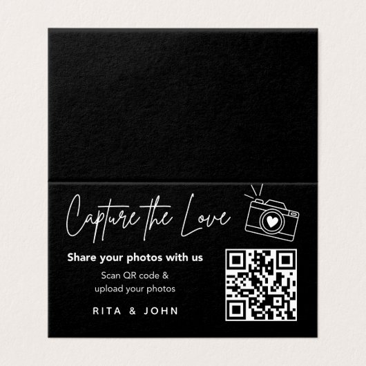 Modern Chic Capture The Love QR code Folded Card (外部フラット)