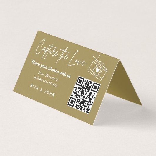 Modern Chic Capture The Love QR code Folded Card (正面)