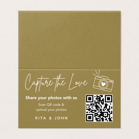 Modern Chic Capture The Love QR code Folded Card (外部フラット)