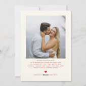 Modern Chic Couples Photo Happy Valentines Day シーズンカード (裏面)