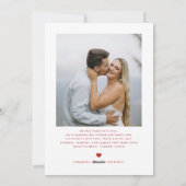 Modern Chic Couples Photo Happy Valentines Day シーズンカード (裏面)