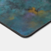 Modern Chic Dark Green Blue Tie Dye Name Custom デスクマット (コーナー)