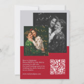 Modern Chic Editorial Deep Red Photo Wedding 招待状 (裏面)