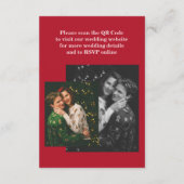 Modern Chic Editorial Deep Red Wedding エンクロージャーカード (裏面)