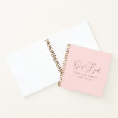 Modern Chic Elegant Blush Pink Wedding Guest Book ノートブック (内部)