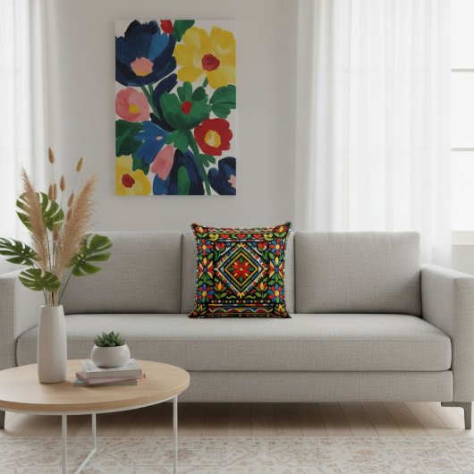 Modern chic elegant colorful geometric pattern  クッション