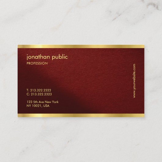 Modern Chic Elegant Gold Text Typography Script 名刺 (裏面)