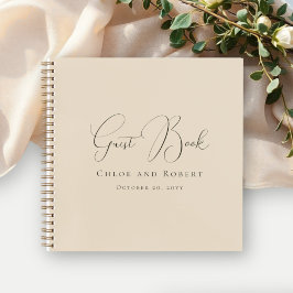 Modern Chic Elegant Sandy Beige Wedding Guest Book ノートブック