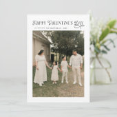 Modern Chic Family Photo Happy Valentines Day シーズンカード (スタンド正面)