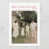 Modern Chic Family Photo Happy Valentines Day シーズンカード (正面)